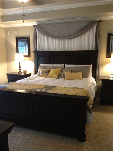 Curtains Over Bed White Grey Yellow Master Bedroom Ideasi Have