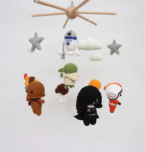 Crochet Star Wars Baby Mobile Outer Space Baby Etsy