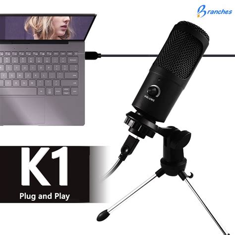 K1 Usb Microphone Pc Condenser Microphone Vocals Recording Studio