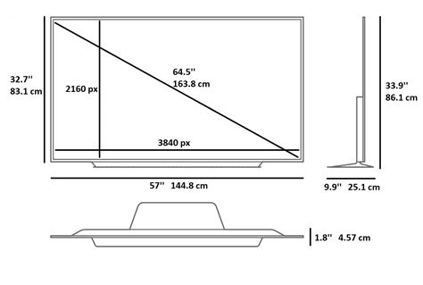 65 Inch Tv Dimensions Tv Specs