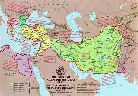 Map Of Alexander The Greats Empire Alexanders Empire Map