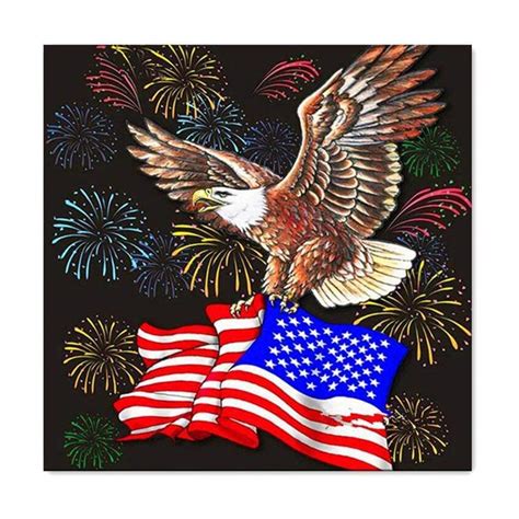 5d Diamond Painting Eagle American Flag And Fireworks Kit Bonanza