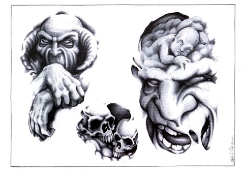 Maybe you would like to learn more about one of these? skull adn demon tattoo design img89 «SKULLS DEMONS «Flash tatto sets «Tattoo pictures, tattoo ...