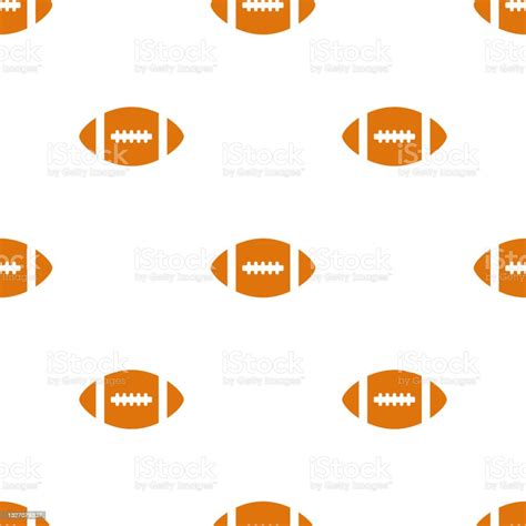 Seamless Pattern With Rugby Balls American Football Pattern White
