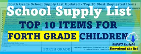 4th Grade School Supply List 2023 Back To School 10 Popular Items