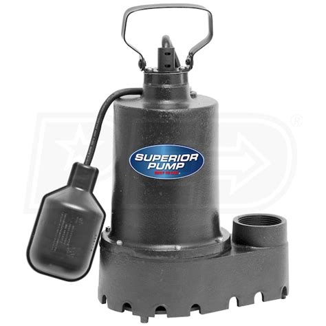 Superior Pump 92331 13 Hp Cast Iron Submersible Sump Pump W Tether