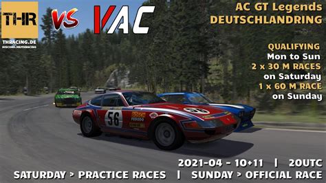 Thr Vs Vac Ac Gt Legends At Deutschlandring Hour Main Race