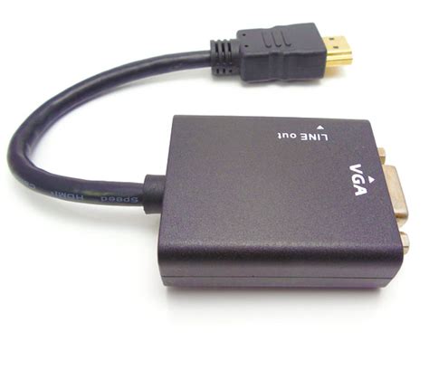 Pc Hdmi To Vga Svga Rgb Video Audio Cable Lead Converter Adapter
