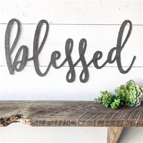 Blessed Metal Sign Metal Wall Art Blessed Sign Metal