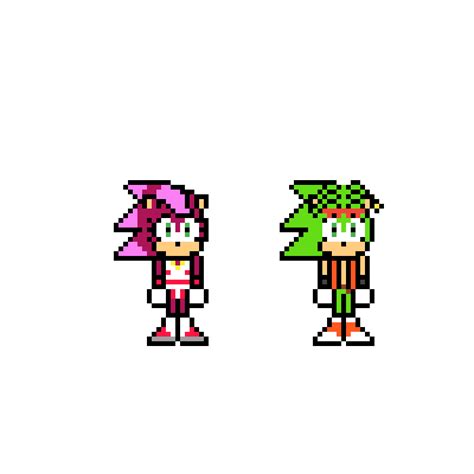 Pixilart Sonia And Manic The Hedgehog Costume Sprite By Rose Montallies