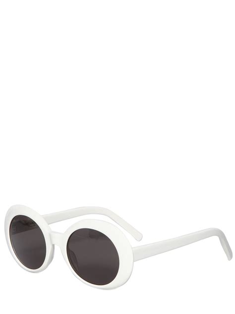 Lyst Saint Laurent Sl 98 Shiny Acetate Round Sunglasses In White For Men