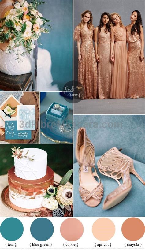 Teal And Copper Wedding Color Palette Copper Wedding Colors Copper