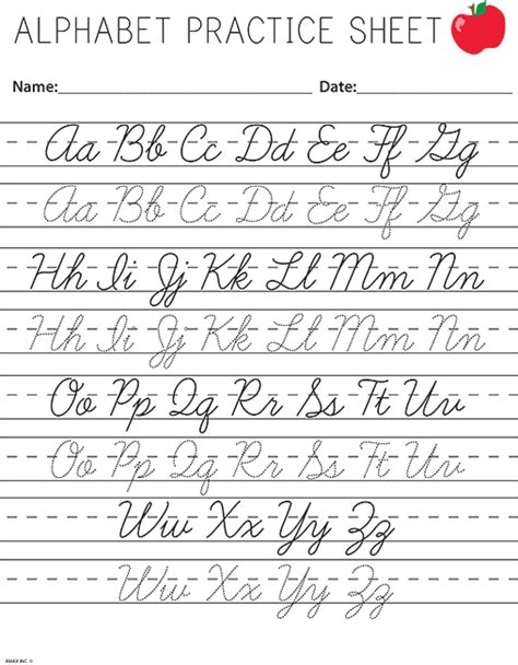 Cursive Alphabet Worksheets Printable Cursive Handwriting Worksheets