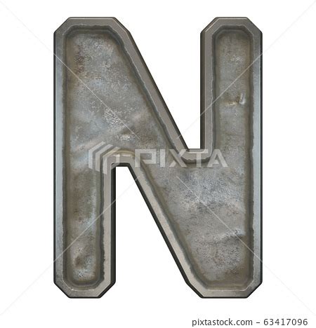 Industrial Metal Alphabet Letter N On White Stock Illustration PIXTA