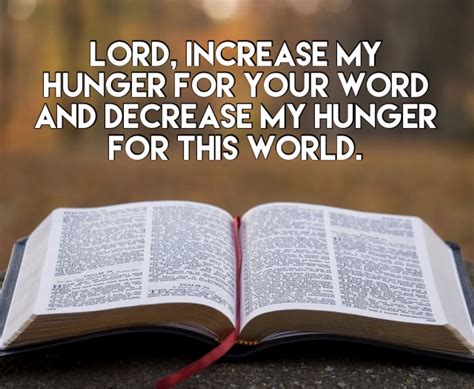 Increase My Hunger For Your Word Bible Facts Prayer Scriptures