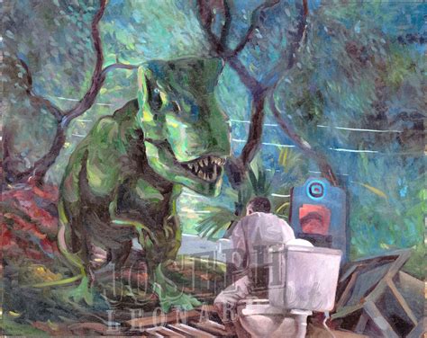 Jurassic Park In A Monet Bathroom Scene Etsy