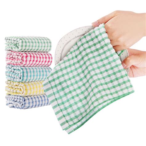 Tureclos 5pcs Super Absorbent Kitchen Cloths Cotton Dish Towels