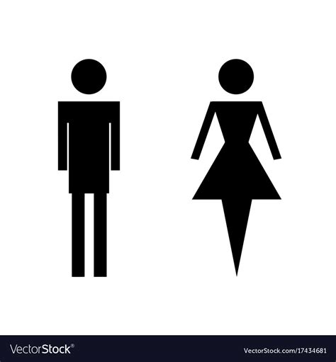 Wc Toilet Icons Man And Woman Royalty Free Vector Image