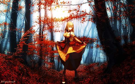 Anime Girl In The Forest 695345 Hd Wallpaper And Backgrounds Download