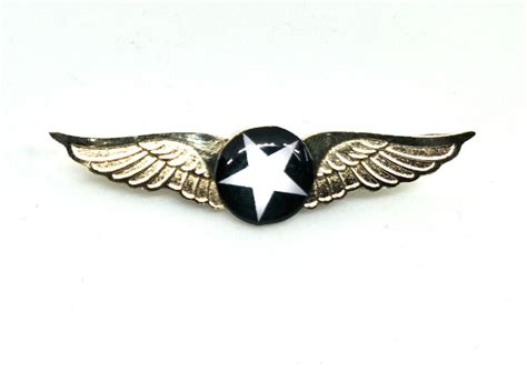Black Star Premium Uniform Wings Gold Electro Plated Badge For Pilots