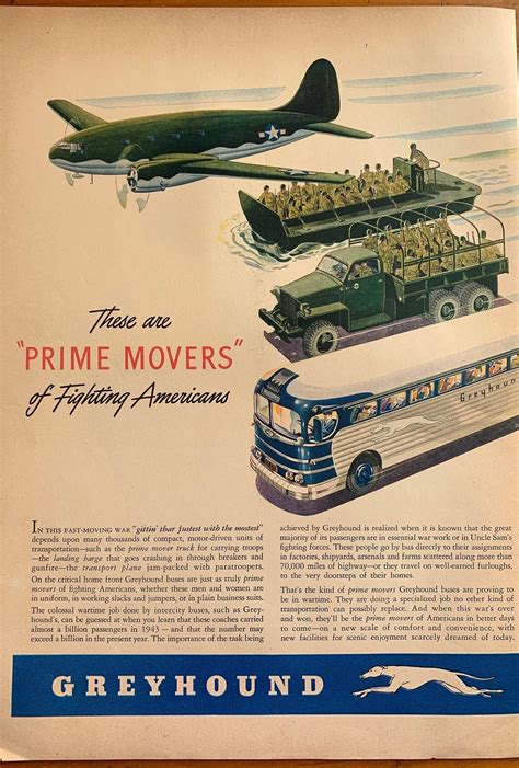 Vintage 1940s Greyhound Bus World War Two Print Ad Etsy