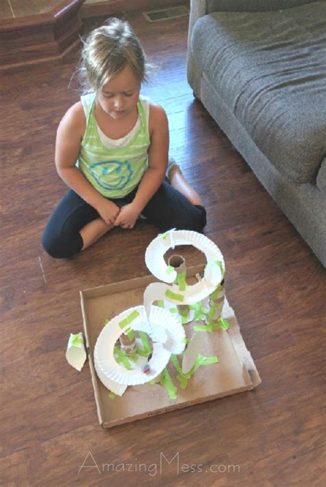 This week, join hillary to build a mini roller coaster for marbles! Roller Coaster Paper Plate & Toilet Paper Roll Project ...