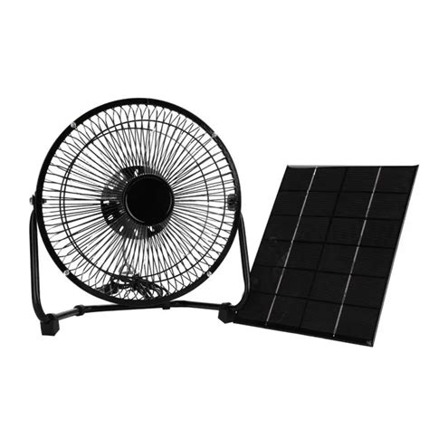 52w 6v Solar Panel Fan 8inch Usb Cooling Iron Fan Solar Powered Panel