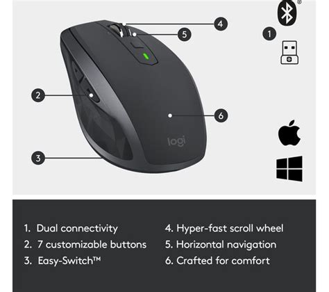 Buy LOGITECH MX Anywhere 2S Wireless Darkfield Mouse Graphite Free