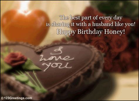 If you like to bake, then a great birthday gift would be a homemade cake for his birthday with a beautiful quotation on it. Birthday Wish For Your Husband! Free For Husband & Wife eCards | 123 Greetings
