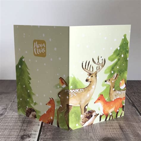 Christmas Woodland Animals Card By Alexia Claire