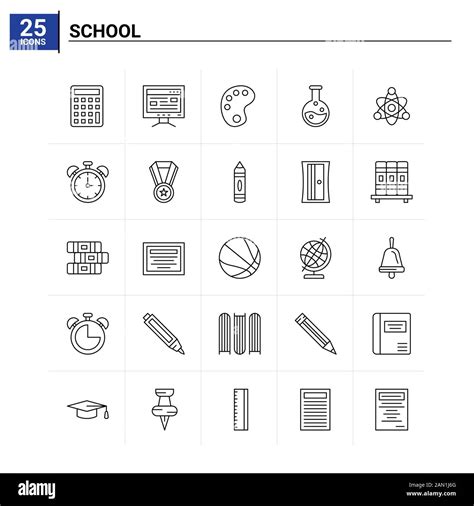 25 School Icon Set Vector Background Stock Vector Image And Art Alamy