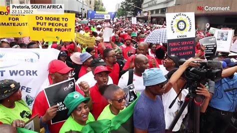 South Africas Public Service Unions March One News Page Video