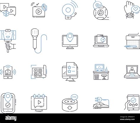 Electronic Industry Outline Icons Collection Electronics Industry