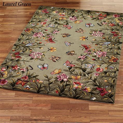 Athena Garden Butterfly Floral Wool Area Rugs | Wool area rugs, Floral area rugs, Area rugs