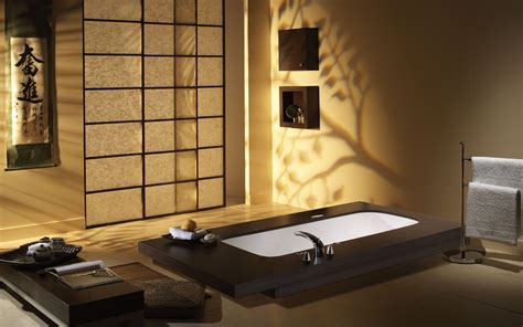 Wallpaper Wood Bathtub Interior Design Bathroom