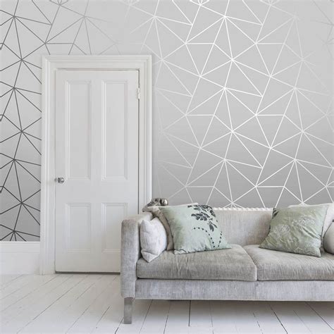 Zara Shimmer Metallic Wallpaper In Soft Grey And Silver Grey Wallpaper