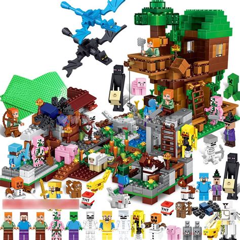 Minecraft Tree Houses Farm Building Kit Block Toys Mini Figures Set