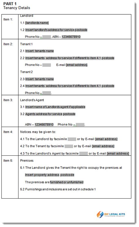 queensland rental agreement general tenancy agreement qld