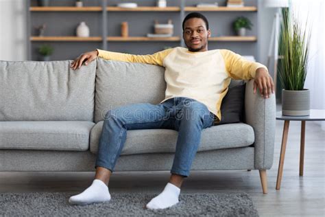 Handsome African American Young Man Chilling At Home Stock Image