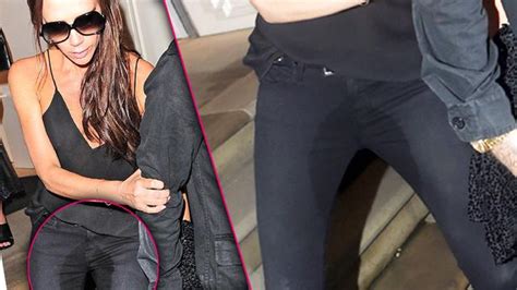 Not So Posh Victoria Beckham Sports HUGE Wet Spot On Her Pants Leaving London Event