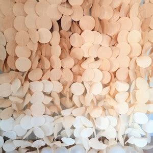 Beige Ombre Paper Circle Garland Birthday Hanging Neutral Etsy