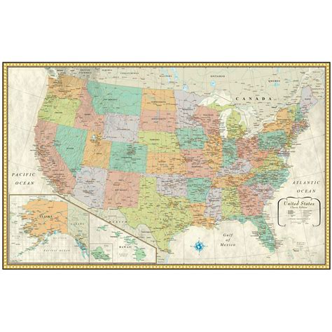 50 X 32 Rmc Classic Edition United States Wall Map Laminated