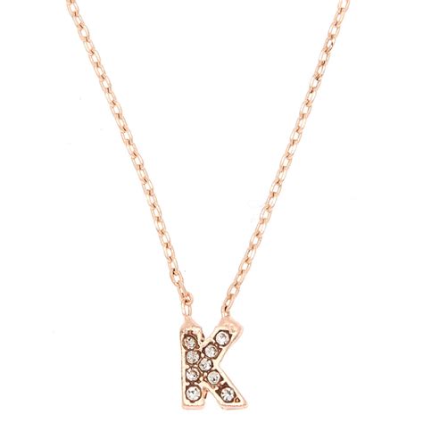 Rose Gold Initial Pendant Necklace K Claires Us