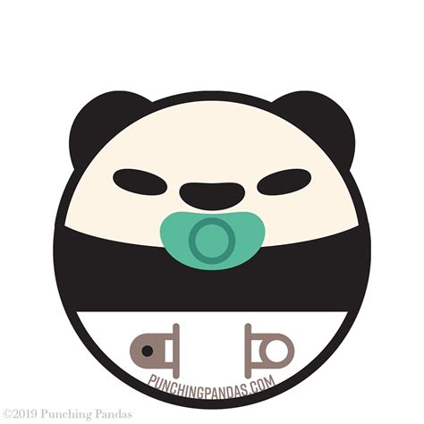 Baby Jr Panda Circle Sticker Punching Pandas