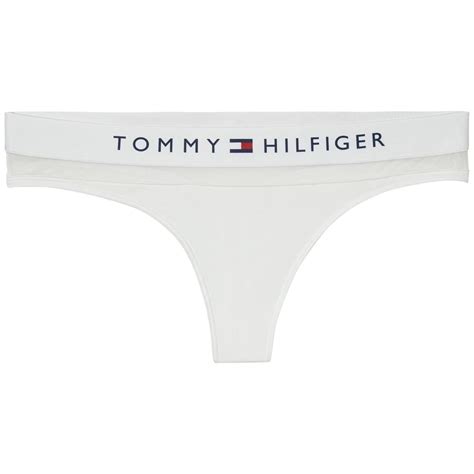 Tommy Hilfiger Womens Sheer Flex Cotton Thong White
