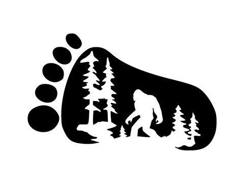 Bigfoot Svg Sasquatch Svg Big Foot Print Svg Bigfoot Trees Svg Svg