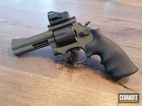 Smith And Wesson Revolver Cerakoted Using Armor Black And Od Green