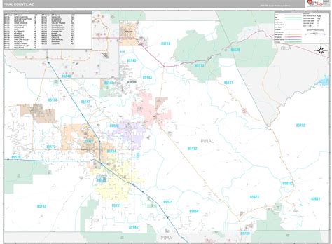 Pinal County Az Wall Map Premium Style By Marketmaps Mapsales