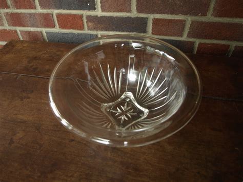 Vintage Hazel Atlas Clear Depression Glass Mixing Bowl With Etsy