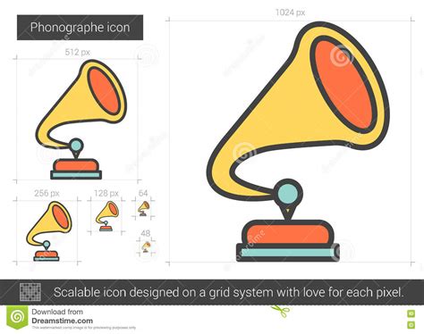Phonographe Line Icon Stock Vector Illustration Of Black 81061191